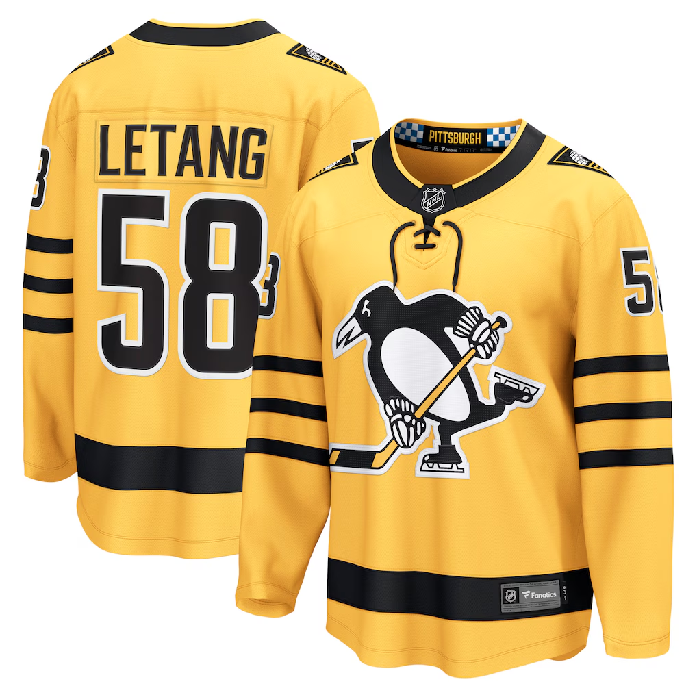 Men's Pittsburgh Penguins Kris Letang Fanatics Gold Alternate Breakaway Player Jersey