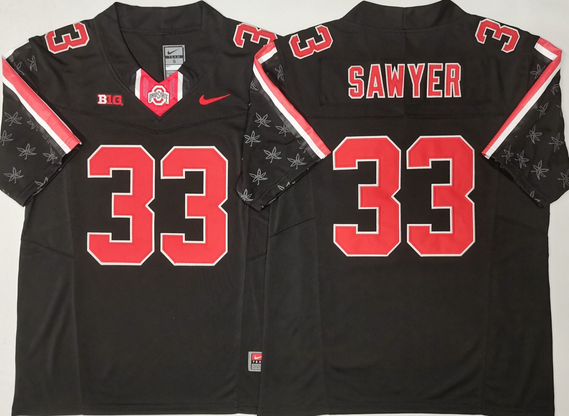 Men's Ohio State Buckeyes Jack Sawyer Black Player Jersey