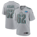 Men's Philadelphia Eagles Jason Kelce Gray Super Bowl LVII Patch Atmosphere Fashion Game Jersey