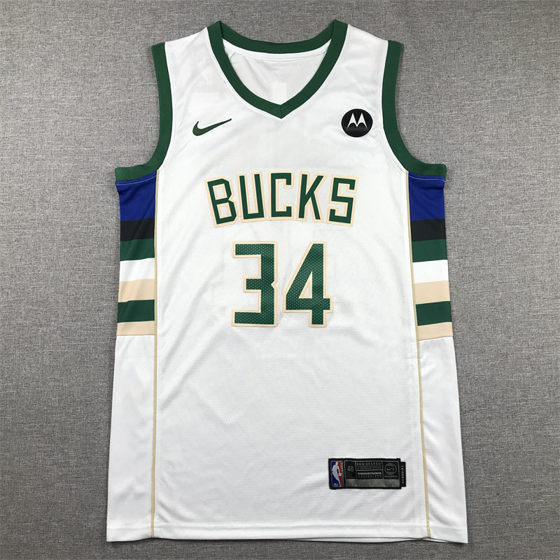 Men's Milwaukee Bucks Giannis Antetokounmpo NBA White Player Jersey