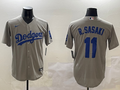 Men's Los Angeles Dodgers Roki Sasaki Gray Replica Game Jersey