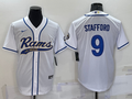 Men's Los Angeles Rams Matthew Stafford White Game Jersey Joint Edition