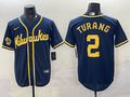 Men's Milwaukee Brewers Brice Turang Navy Limited Player Jersey