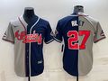 Men's Atlanta Braves Austin Riley Gray/Navy Replica Player Jersey