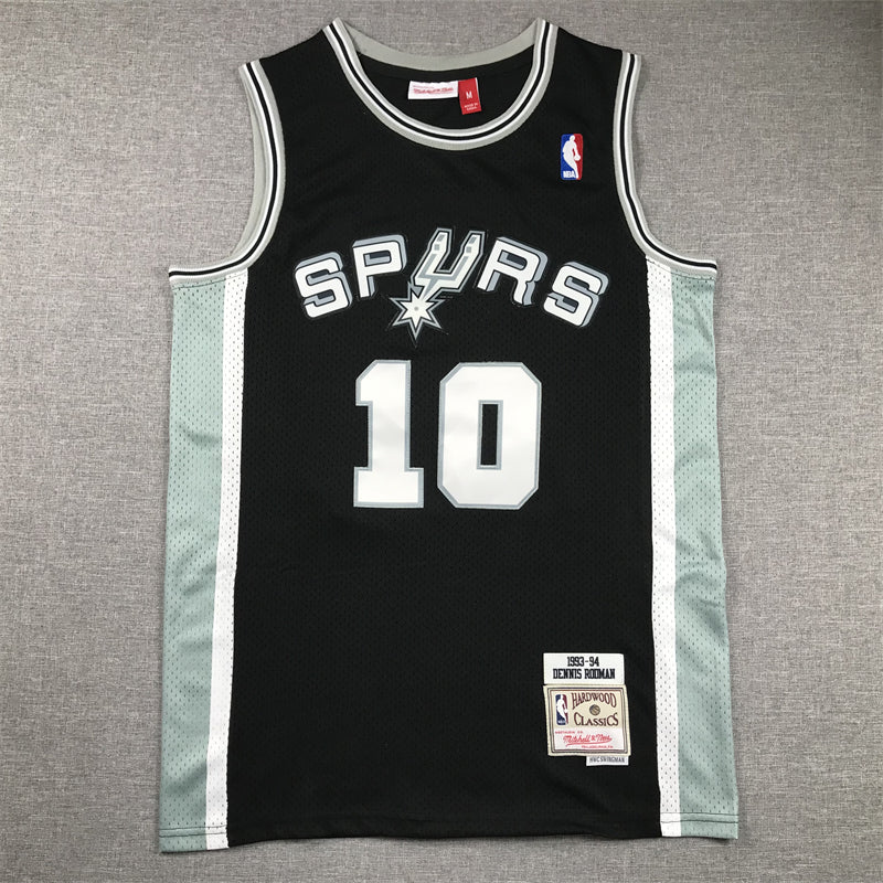 Men's San Antonio Spurs Dennis Rodman Black 1993-94 Hardwood Classics Swingman Jersey