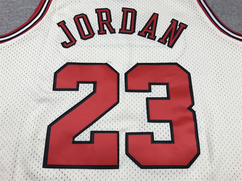 Men's Chicago Bulls Michael Jordan Cream Hardwood Classics Swingman Jersey