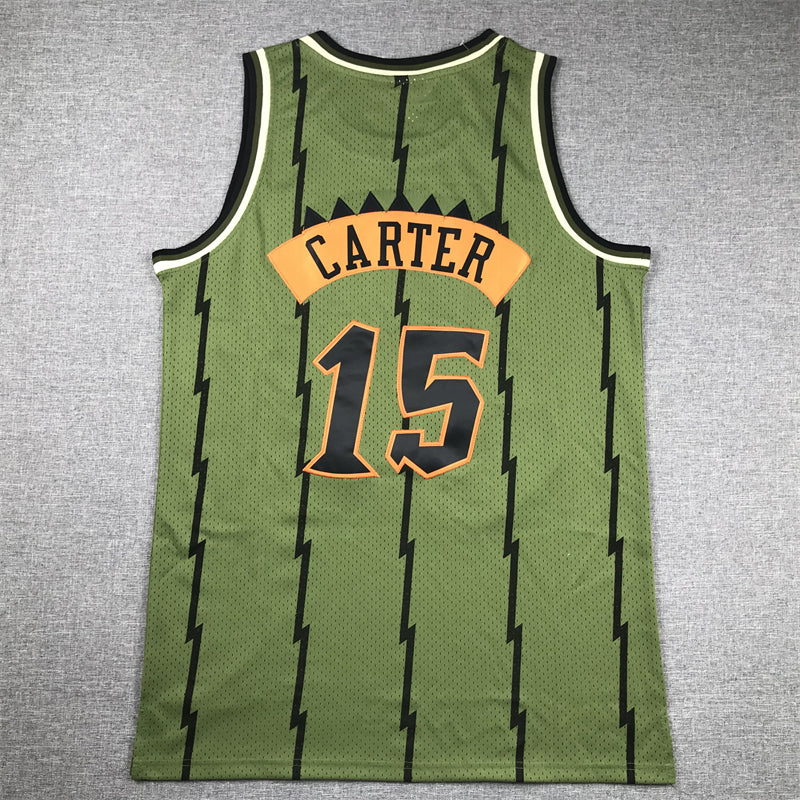 Men's Toronto Raptors Vince Carter Army Green 1998-99 Hardwood Classics Swingman Jersey