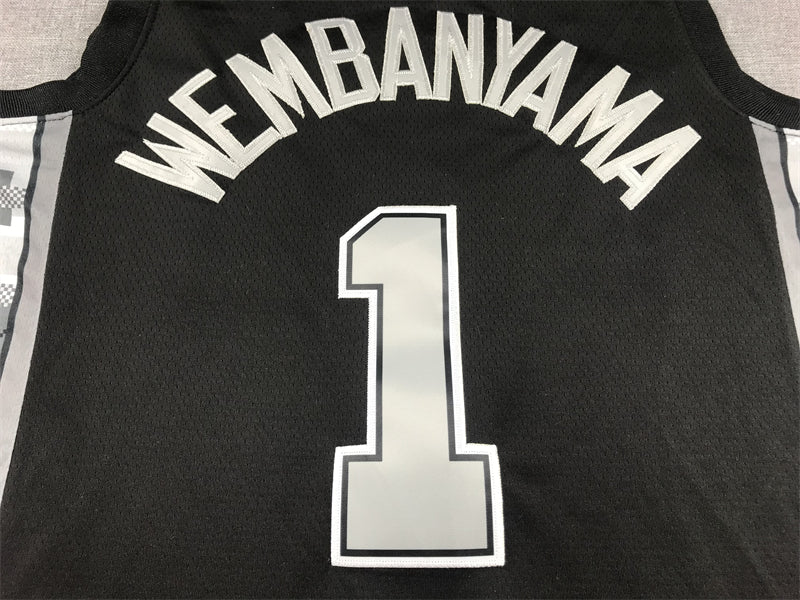 Men's San Antonio Spurs Victor Wembanyama Black 2022/23 Swingman Jersey - Statement Edition