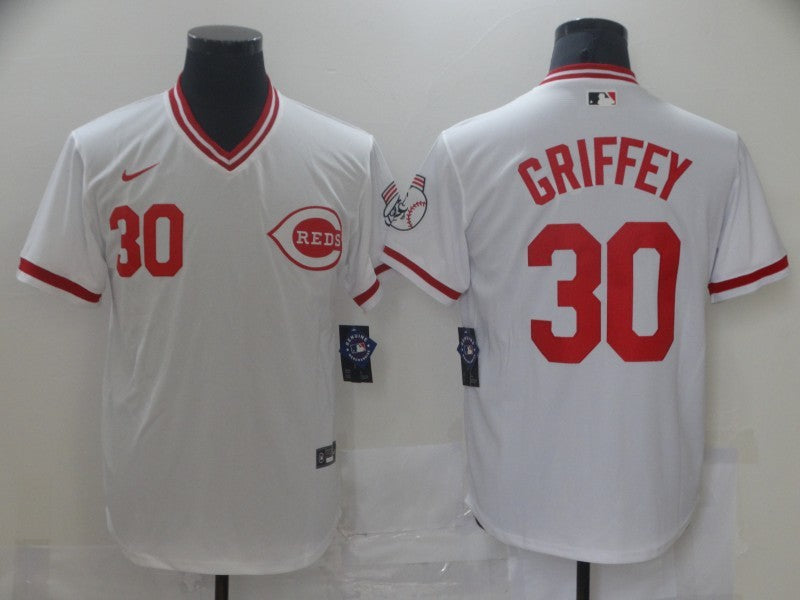 Men's Cincinnati Reds Ken Griffey Jr. White Fashion Stitched Jersey