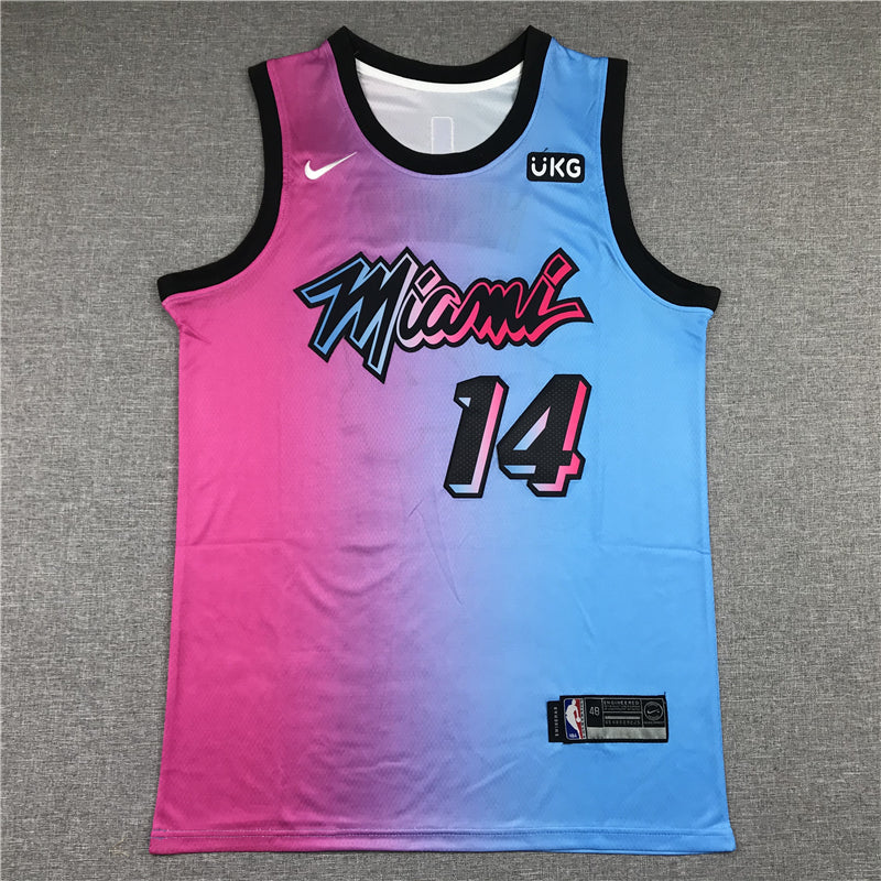 Men's Miami Heat Tyler Herro Pink/Blue Swingman Player Jersey