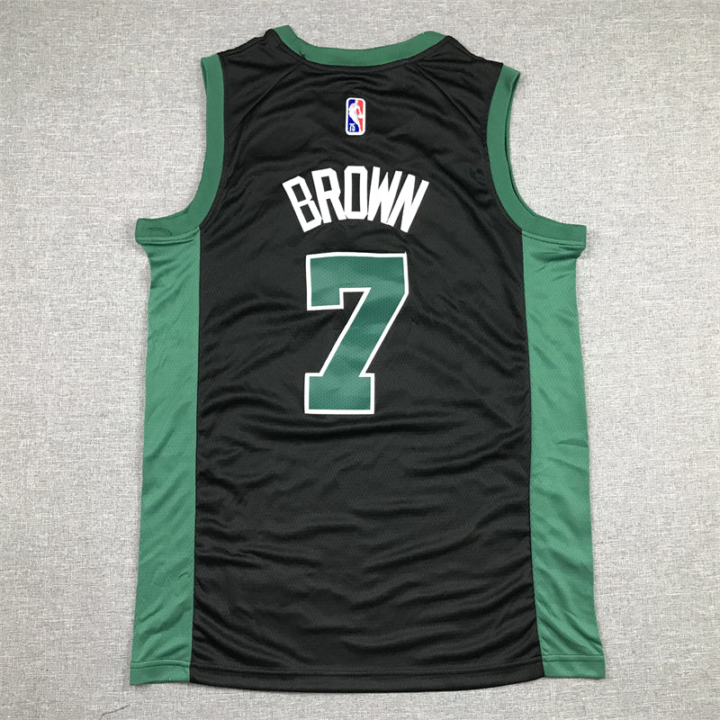Men's Boston Celtics Jaylen Brown Black 2022/23 Swingman Jersey - Statement Edition
