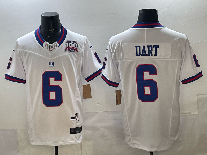Men's New York Giants Jaxson Dart White Game Jersey