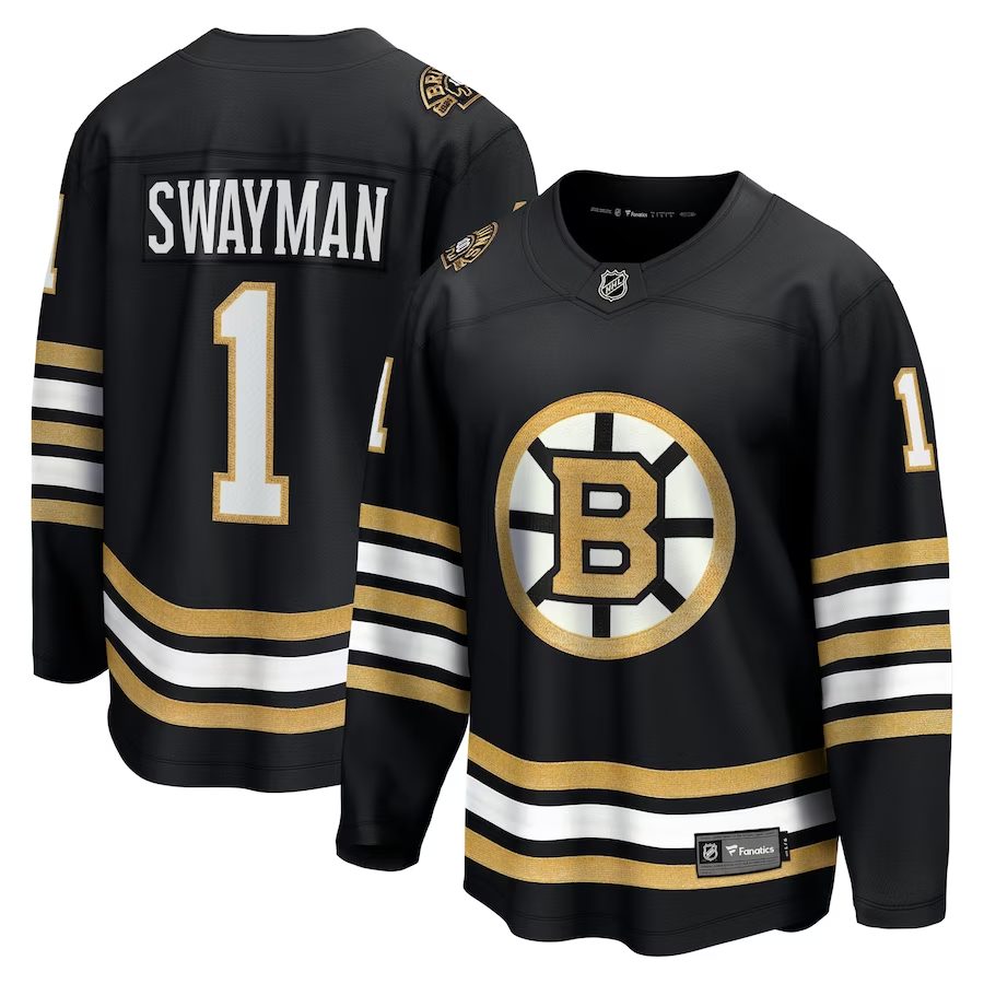 Men's Boston Bruins Jeremy Swayman Black Replica Jersey