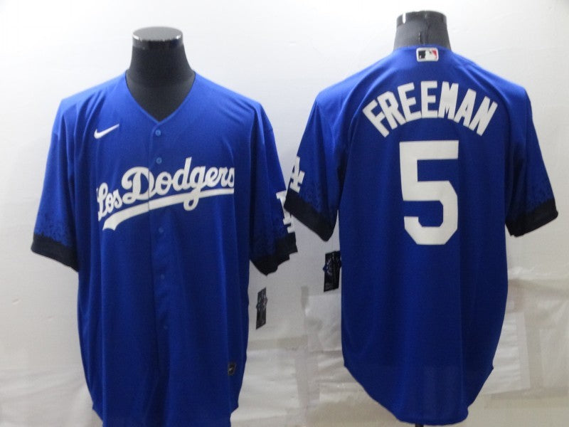 Men's Los Angeles Dodgers Freddie Freeman Blue Stitched Jersey