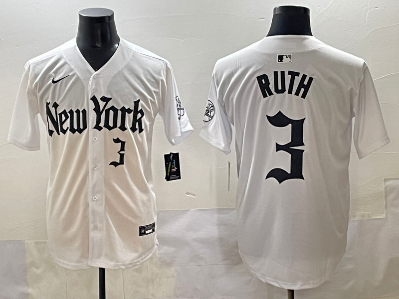 Men's New York Yankees Babe Ruth White Alternate Limited Player Jersey