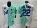 Men's Los Angeles Dodgers Bad Bunny White/Green Replica Baseball Jersey