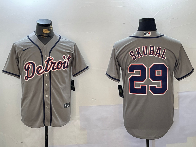 Men's Detroit Tigers Tarik Skubal Gray Replica Player Jersey