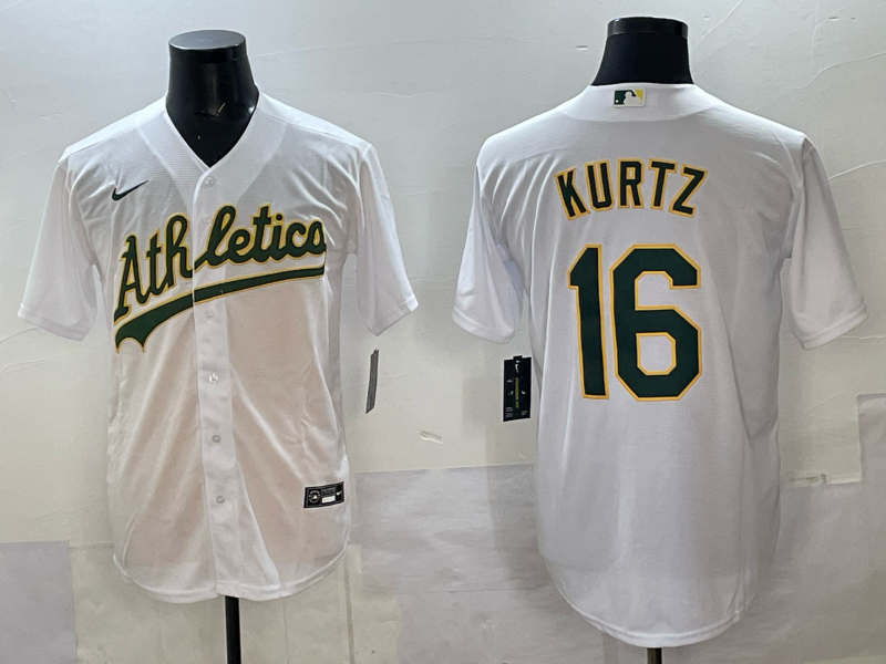 Men's Oakland Athletics Nick Kurtz White Home Replica Player Jersey
