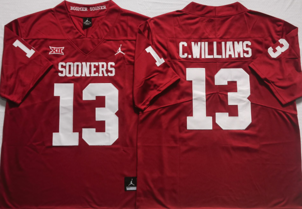 Men's Oklahoma Sooners Caleb Williams Crimson Player Game Jersey