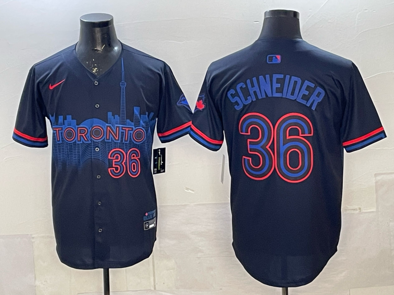 Men's Toronto Blue Jays John Schneider Black 2024 City Connect Limited Player Jersey