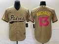 Men's San Diego Padres Manny Machado Tan Replica Player Jersey Joint Edition