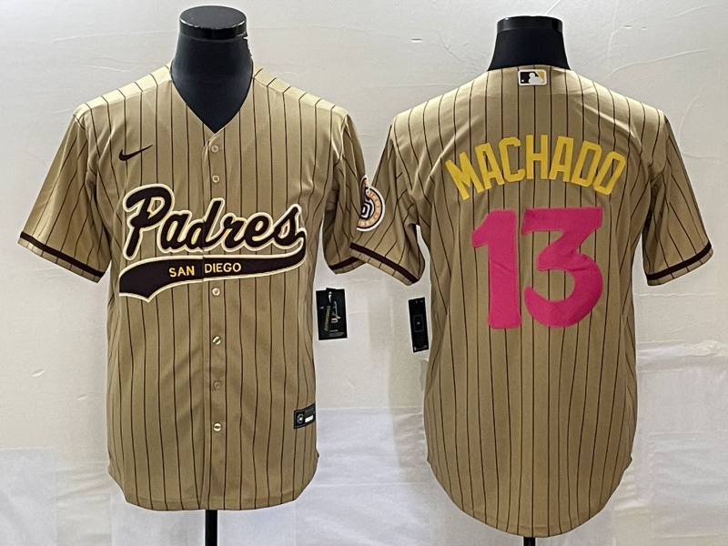 Men's San Diego Padres Manny Machado Tan Replica Player Jersey Joint Edition