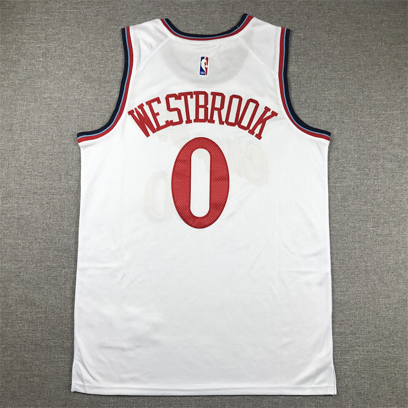 Men's LA Clippers Russell Westbrook White Swingman Jersey