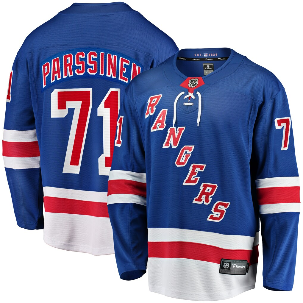 Men's New York Rangers Juuso Parssinen Fanatics Blue Home Breakaway Jersey