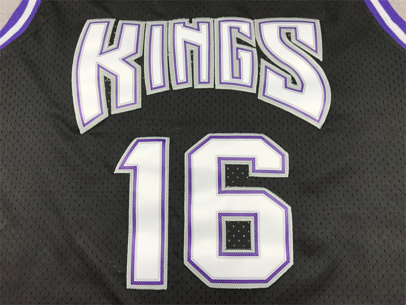 Men's Sacramento Kings Peja Stojakovic Black Hardwood Classics Swingman Jersey