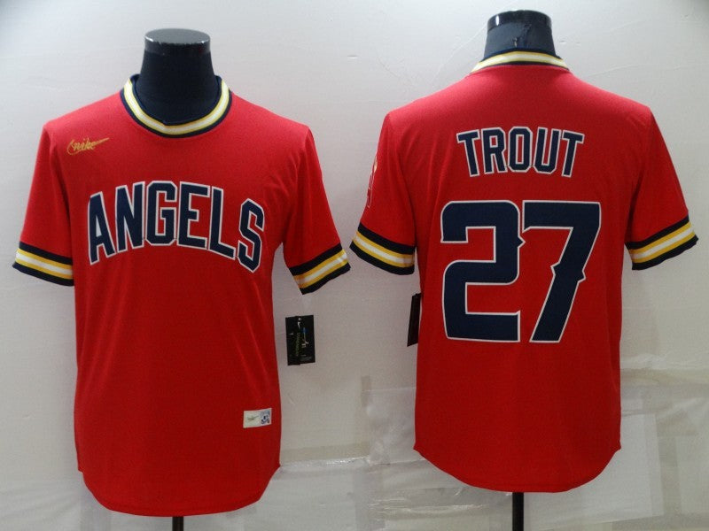 Men's Los Angeles Angels Mike Trout Red Replica Player Jersey