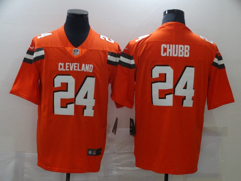 Men's Cleveland Browns Nick Chubb Orange Game Jersey