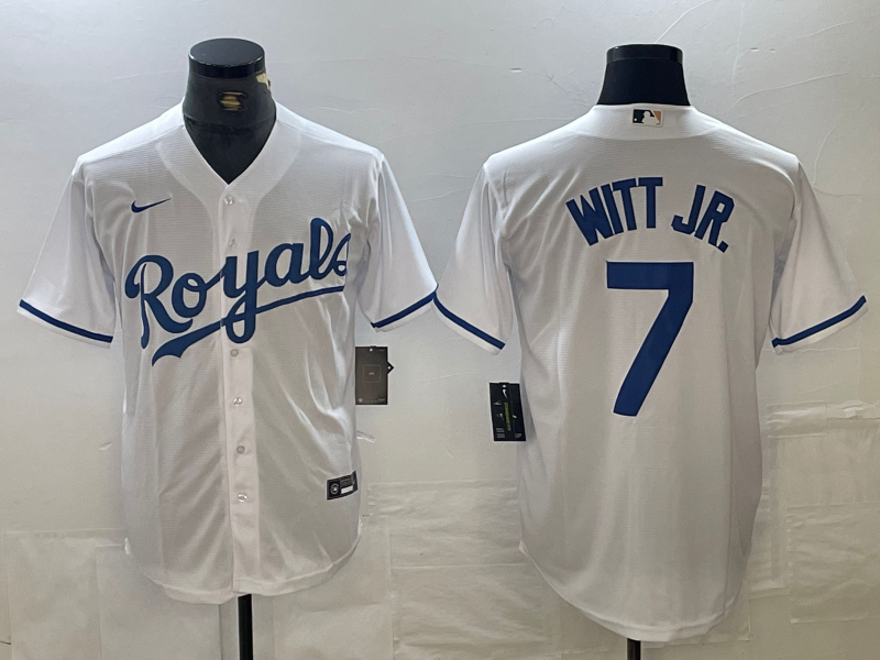 Men's Kansas City Royals Bobby Witt Jr. White Home Replica Player Jersey