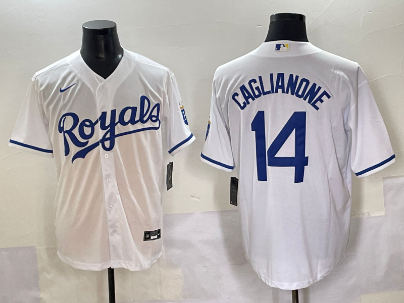 Men's Kansas City Royals Jac Caglianone White Home Limited Player Jersey