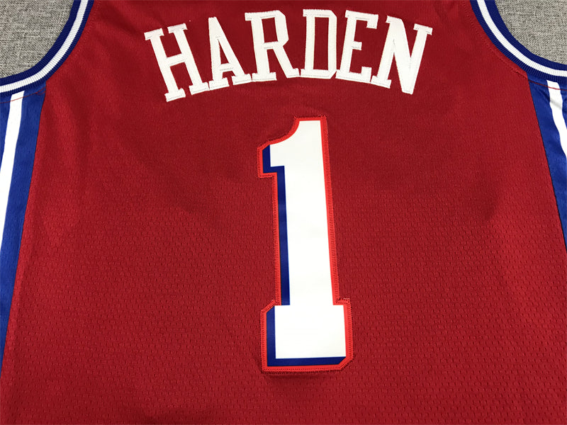 Men's Philadelphia 76ers James Harden Red Fastbreak Replica Player Jersey