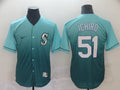 Men's Seattle Mariners Ichiro Suzuki Green gradient Replica Jersey