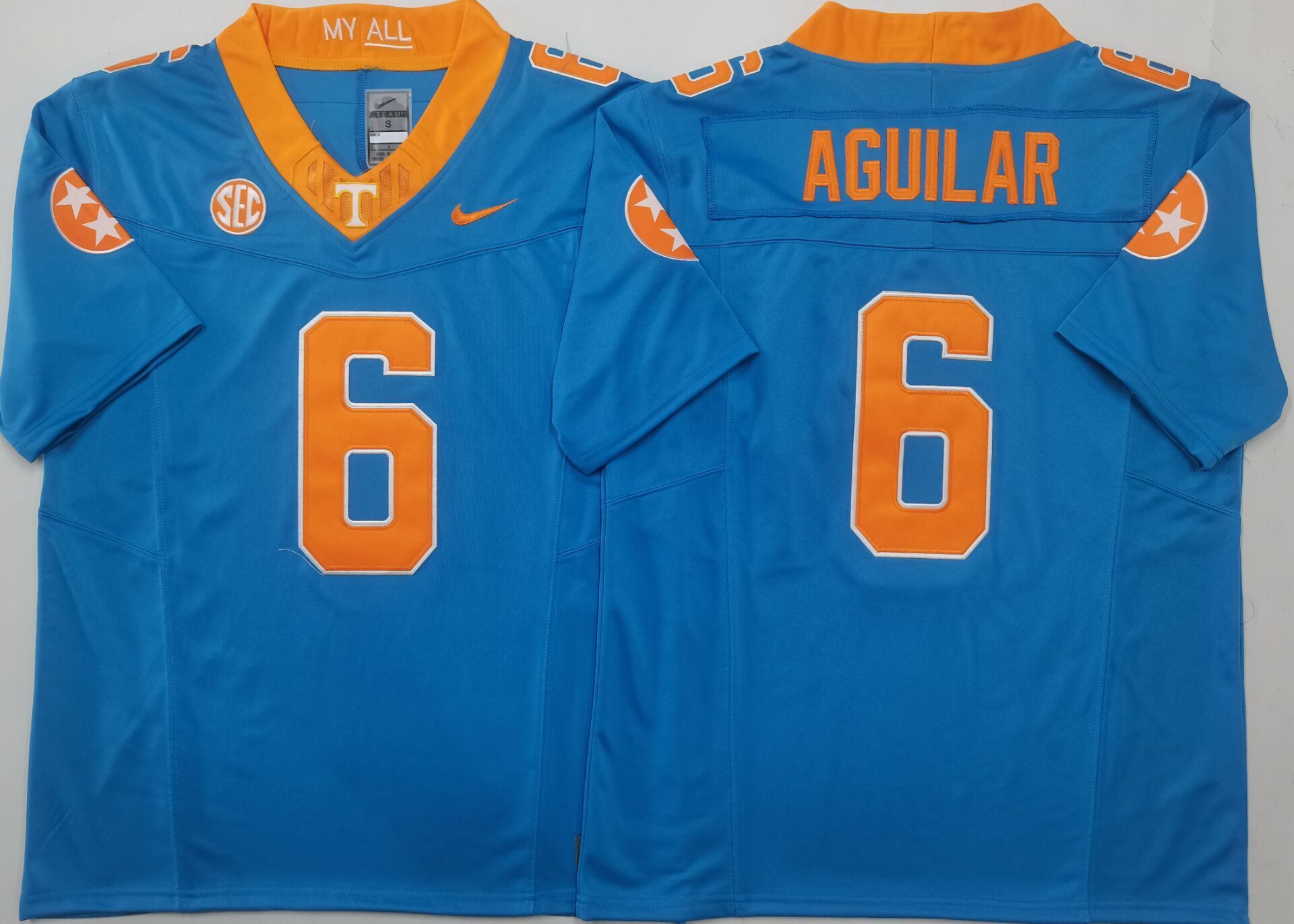 Men's Tennessee Volunteers Joey Aguilar Blue Player Game Jersey