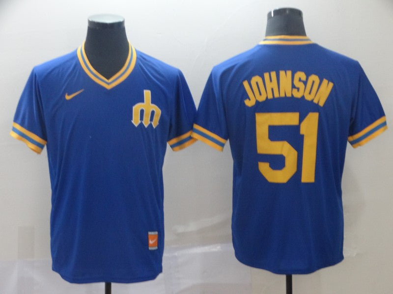 Men's Seattle Mariners Randy Johnson Blue Replica Baseball Jersey