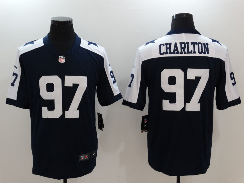 Men's Dallas Cowboys Taco Charlton Navy Game Player Jersey