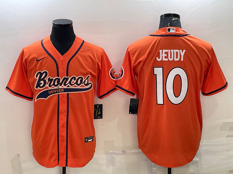 Men's Denver Broncos Jerry Jeudy Orange Game Jersey Joint Edition