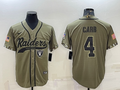 Men's Las Vegas Raiders Derek Carr Olive 2022 Salute To Service Limited Jersey Joint Edition