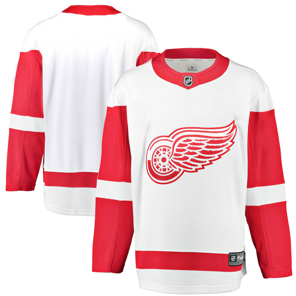 Men's Detroit Red Wings Fanatics White Breakaway Away Blank Jersey