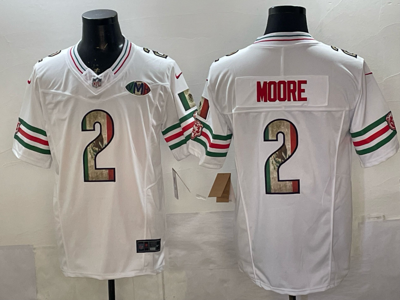 Men's Chicago Bears D.J. Moore White Game Team Jersey