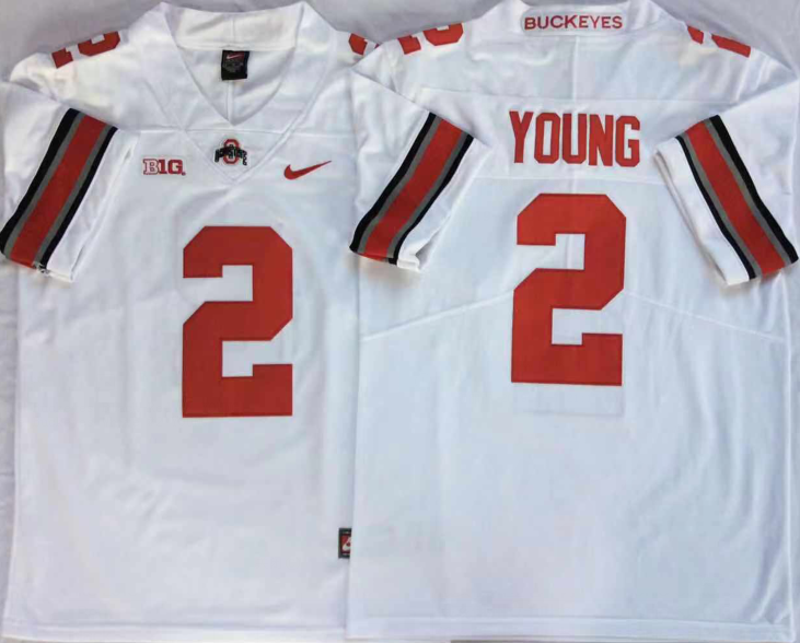 Men's Ohio State Buckeyes Chase Young White Player Game Jersey
