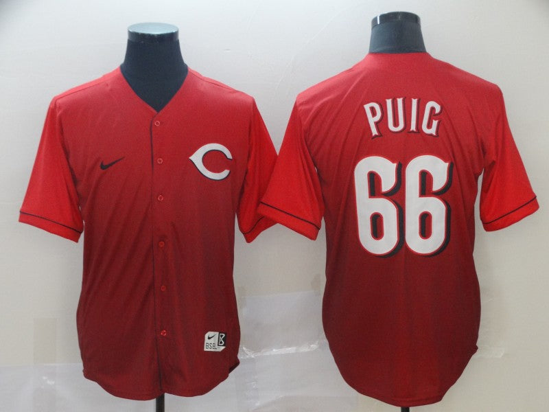 Men's Cincinnati Reds Yasiel Puig Red Fashion Stitched Jersey