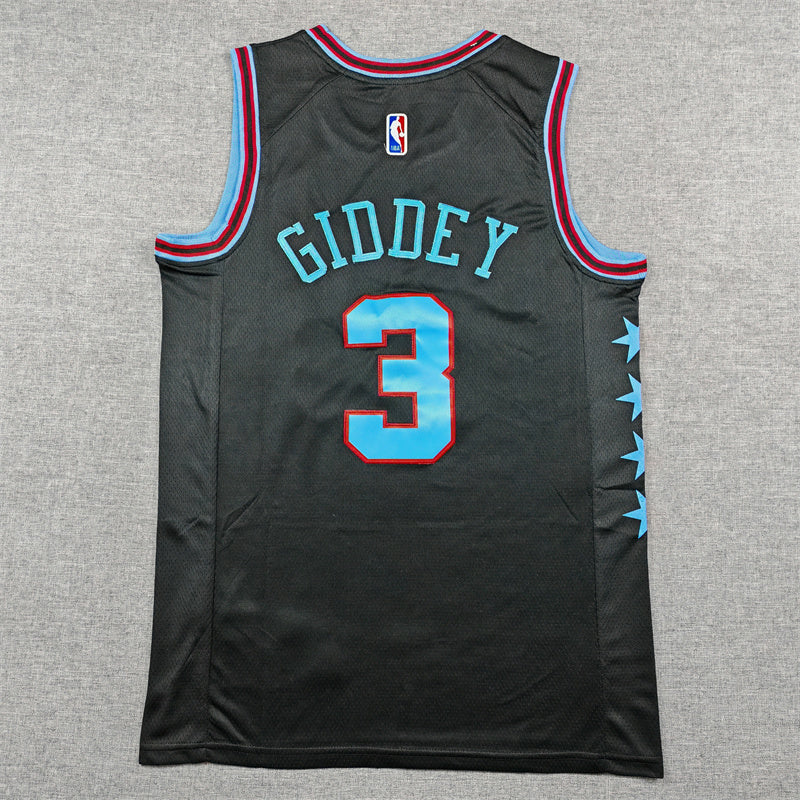 Men's Chicago Bulls Josh Giddey Black 2025/26 Swingman Jersey - City Edition