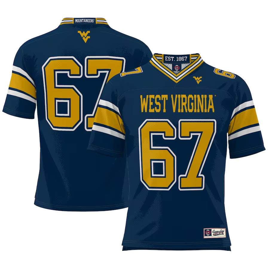Men's West Virginia Mountaineers Youth GameDay Greats Navy Football Jersey