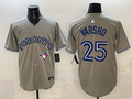 Men's Toronto Blue Jays Daulton Varsho Gray Player Jersey