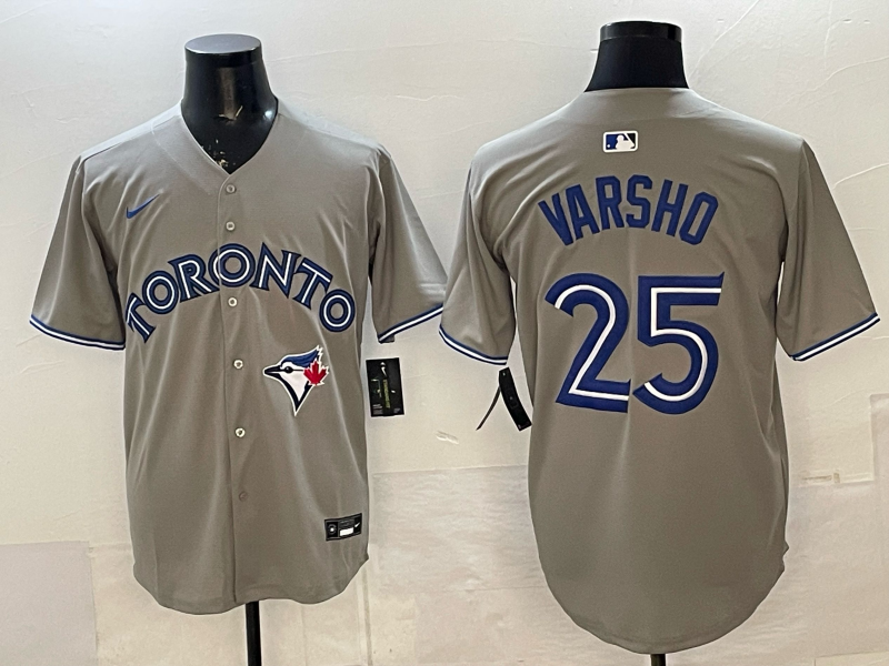 Men's Toronto Blue Jays Daulton Varsho Gray Player Jersey