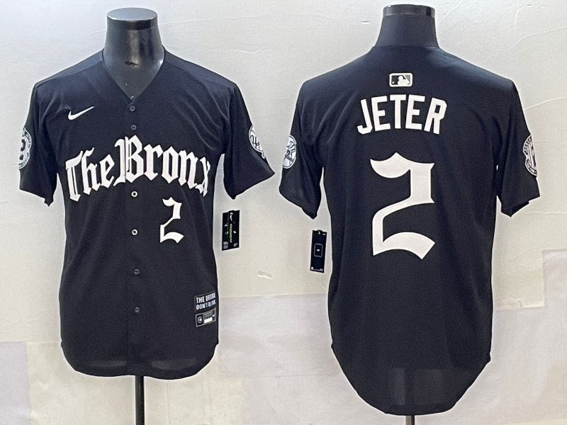 Men's New York Yankees Derek Jeter Black Team Player Jersey