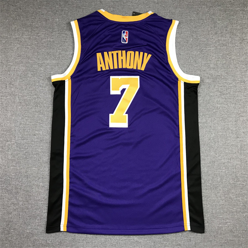 Men's Los Angeles Lakers Carmelo Anthony Purple Fast Break Replica Jersey